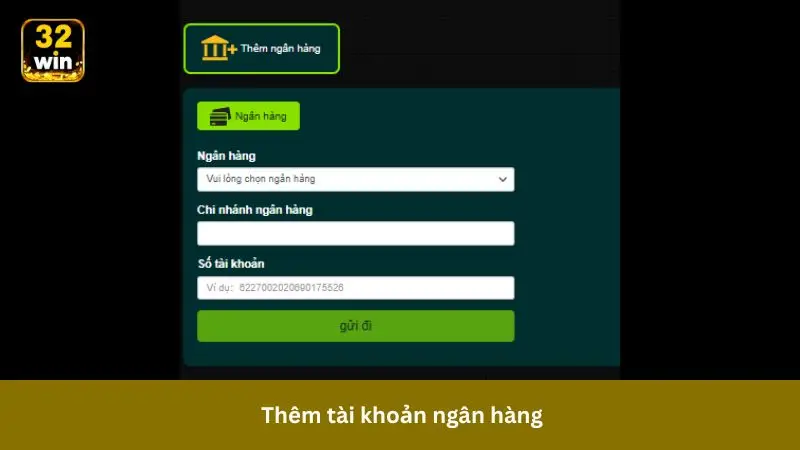 Thêm tài khoản ngân hàng